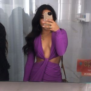 Purple cut out dress